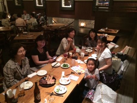 dinner with friends in Tokyo